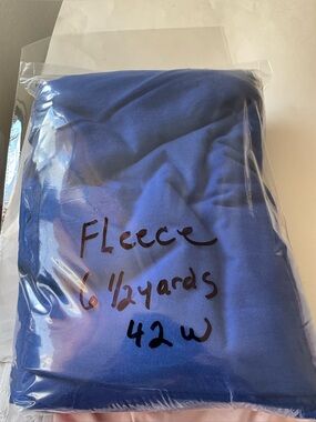 Fleece Quilting Sewing Crafts Fabric Blue 6  1/2 Yards 42 W